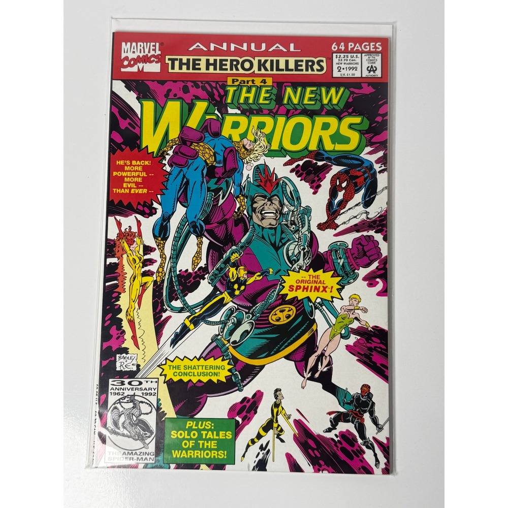 The New Warriors Annual #2 1992 Marvel Comics Hero Killers Spider-Man Bagley Art